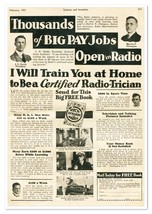 Print Ad National Radio Institute Radio-Trician Vintage 1931 Advertisement - $182.07 MXN