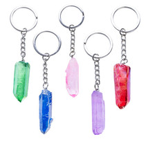 Gemstone Aura Quartz Keychain - Point - £13.19 GBP