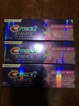 3 Crest 3D White Toothpaste Radiant Mint 2.7 Oz  Expiration  01/2026 - £6.14 GBP
