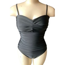 RELLECIGA Womens S 4-6 Black Ruched Neck Halter Twist Bandeau One Piece ... - £19.73 GBP