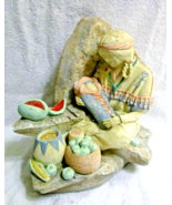 1991 FLORENTINE ART Studio Pottery Of An Indian Woman Holding Baby Among... - $217.80