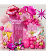 128 PCS Pink Balloon Princess Party Decorations for Girls - $7.99