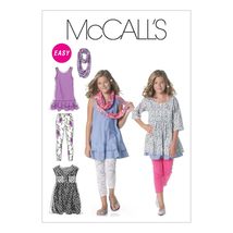 McCall&#39;s Patterns M6275 Girls&#39;/Girls&#39; Plus Dresses, Scarf and Leggings, ... - $8.90