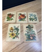 Antique Lot of 5 1880&#39;s Chromolithograph Victorian Trading Cards Floral ... - €42,98 EUR