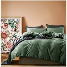 Solid Color Egyptian Cotton Duvet Cover Luxury Bedding Set High Thread Count Lon - £127.41 GBP