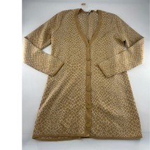 Isaac Mizrahi Live Sweater Womens Small Brown Beige Cream Cardigan Anima... - $247.16 MXN