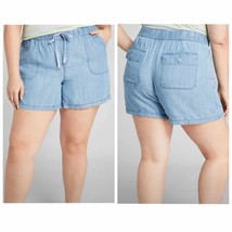 Lane Bryant High-Rise Chambray Pull-On Shorts Size 18/20 - £20.10 GBP