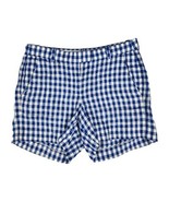 J.Crew Shorts Womens Size 2 Blue White Plaid 100% Linen Lightweight Bottoms - $47.17 CAD