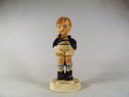 Occupied Japan Figure Boy w/  Basket of Fruit 5&quot; Tall Swiss Outfit - £3.10 GBP