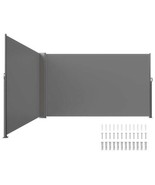 Retractable Side Awning, 71&#39;&#39;x 236&#39;&#39; Full Aluminum Rust-Proof Patio Suns... - $214.68