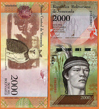 VENEZUELA  2016 UNC 2000 Bolivares Banknote Paper Money Bill  P- 96(2)b - £0.78 GBP