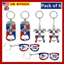 6 Pack Dominican Republic Metal Keychain, Bottle Opener, Souvenir Keycha... - £11.60 GBP