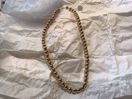 Vintage Gold Tone Ball Bead Necklace Original packaging in photo - £14.24 GBP