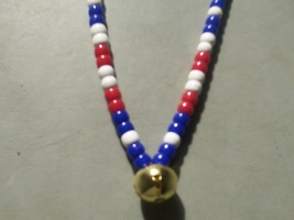 FIRST CLASS ~ HORSE RHYTHM BEADS ~ RED, WHITE, BLUE ~ HORSE SIZE / 54 IN... - $17.00