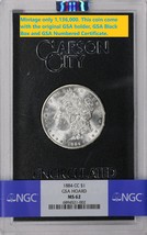 1884-CC Morgan Silver Dollar GSA Hoard NGC MS-62 - With box and certificate - $350.00