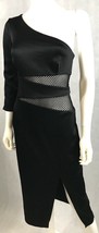 ABS Allen Schwartz Bodycon Dress NEW One Shoulder Fitted Black Cocktail NWT SZ M - £56.07 GBP