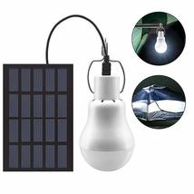 Solar Panel Powered Bulb Light Rechargeable Energy Lamp Camping Hiking L... - £16.74 GBP