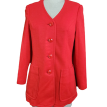 Vintage Red Button Up Blazer Jacket Size Small  - £27.69 GBP
