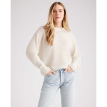 Quince Baby Alpaca-Wool Diamond Stitch Crew Neck Sweater Pullover Ivory XS - £26.16 GBP