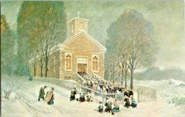 Postcard  Vermont Old St. Francis de Sales Church Artist Leroy Williams 5.5x3.5&quot; - £3.87 GBP
