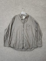 Old Navy Button Down Shirt Mens XL Brown White Striped Long Sleeve Cotton - £14.91 GBP