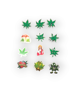 Marijuana Cannabis Acrylic Flatback Charms Cabochons 12 Piece Lot Keychains - £11.66 GBP
