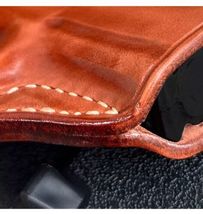 Fits SIG Sauer P365 XMacro 9mm 3.7”BBL Leather Paddle Holster Open Top #1639# RH image 3