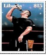 2000 wwf The Rock Liberia $15 stamp Do you small what The Rock is cookin... - £1.48 GBP