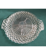 Anchor Hocking 12&quot; Waterford Waffle 2 Handle Cake Plate Clear - £10.41 GBP