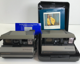Polaroid Spectra System Instant Film Lot of 2 VINTAGE Cameras w/ 1 Case & Manual - $27.70