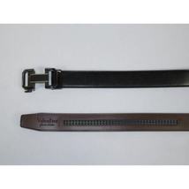 Men VALENTINI Leather Track Belt Adjustable Removable Buckle V536 Black image 4