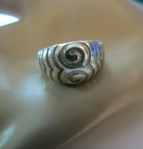 Vintage Sterling Silver Abstract Swirl Design 925  8 Grams Size 8 Crown ... - £18.07 GBP