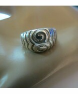 Vintage Sterling Silver Abstract Swirl Design 925  8 Grams Size 8 Crown ... - $436.96 MXN