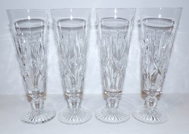 Stunning Signed Stuart England Crystal Argyll Champagne Flute Glasses~Set Of 4~ - £58.41 GBP