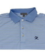 Peter Millar Summer Comfort Polo Shirt Mens Large Blue Striped Poly/Spandex - £22.86 GBP