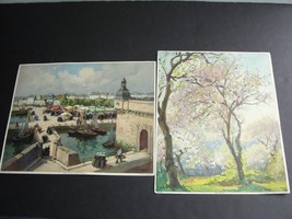 H. A. Barnoin, French Artist- BRITTANY Market and The Trees by European Artist,  - £17.58 GBP