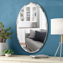 Neutype Wall Mirror 36&quot;X 24&quot; Oval Mirror Frameless Mirror Hanging Or Leaning - £80.47 GBP