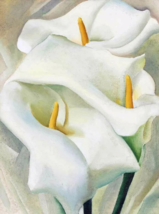 Georgia O&#39;Keeffe white calla lilies lily flowers ceramic tile mural backsplash - £46.60 GBP+