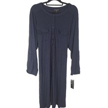 Design 365 Dress 3X Womens Plus Size Blue Knee Length Long Roll Tab Slee... - $21.08