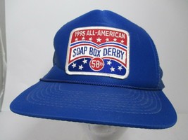 1995 All American Soap Box Derby 58TH Patch Usa Men&#39;s Trucker Snapback Hat Vtg - £7.98 GBP