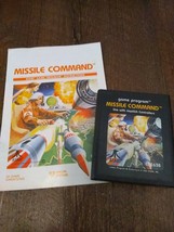 Missile Command Atari 2600 Video Game Cartridge With Instruction Manual 1981 - £19.69 GBP