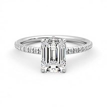6.45 Ct- Excellent Emerald Cut Solitaire Moissanite Engagement Ring In 14k Gold  - £1,162.66 GBP