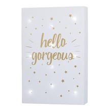 &quot;Hello Gorgeous&quot; Little Love NoJo Celestial Lighted Wall Decor Art Gold/... - $17.81