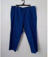 Investments II Blue Casual Crop Pants Flat Front Women size 22W Zip Up S... - £14.89 GBP