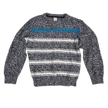 Gymboree Boys Crew-Neck Cotton Sweater Gray/Blue Striped Size L - $276.80 MXN