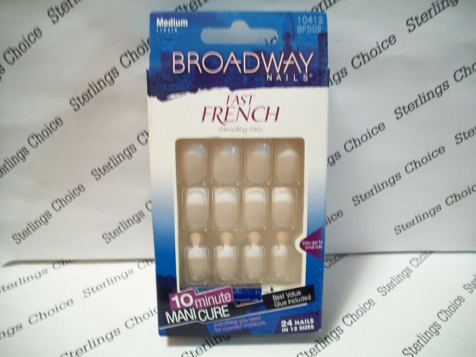 Broadway Fast French Sensibly Chic Nails #10419/10412 Medium Length - $7.91