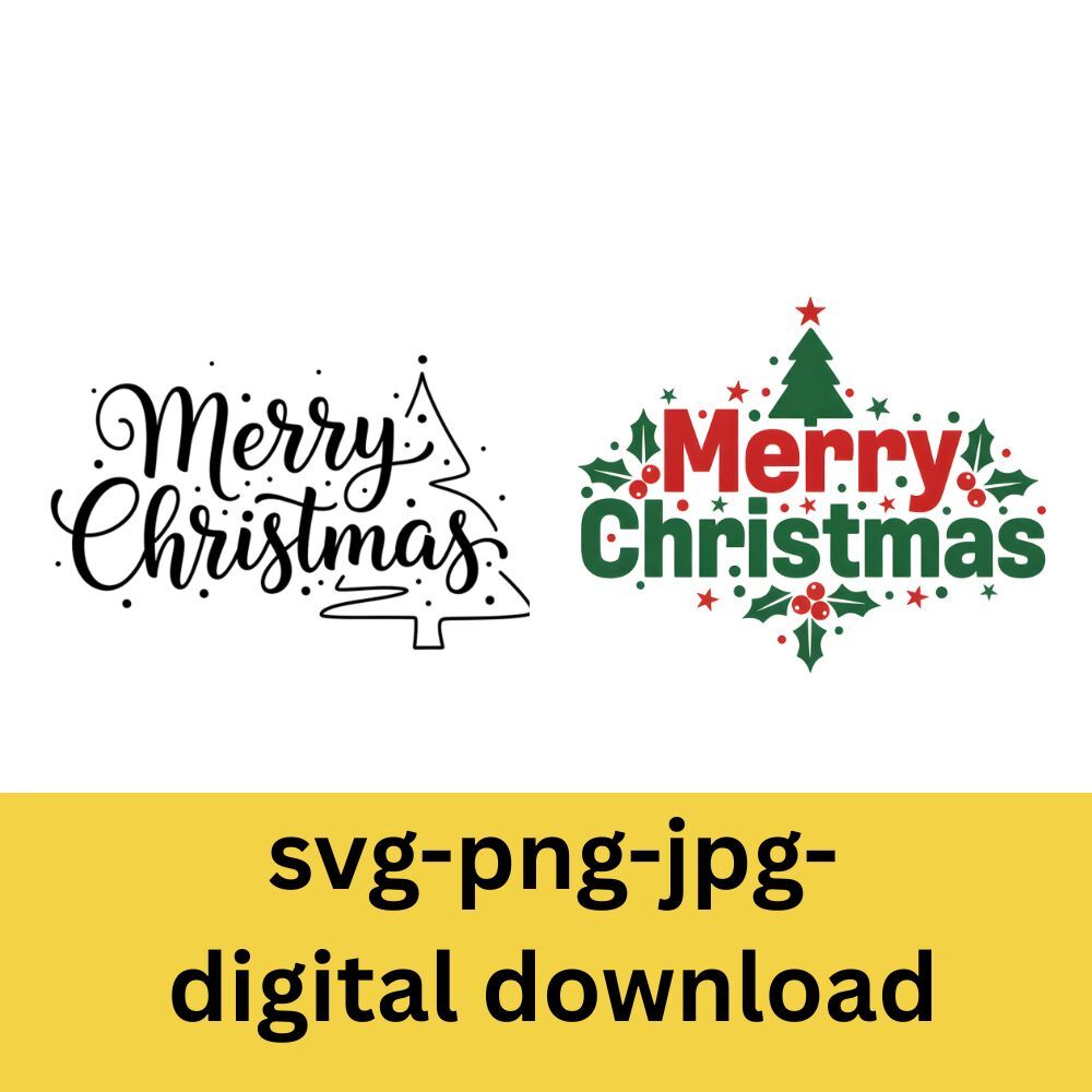 Merry Christmas, Christmas Tree Decor, Merry Christmas  2 SVG PNG JPG - $3.00