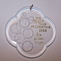 Hallmark Ornament - Acrylic - Five Golden Rings - 1988 - Mib! - £7.91 GBP
