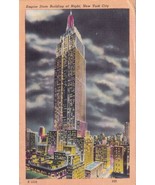 New York City NY Empire State Building Night 1951 Postcard E02 - £6.28 GBP