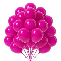 Hot Pink Balloons 12 Inch, 50 Pack Hot Pink Latex Party Balloons Helium Quality  - £11.98 GBP
